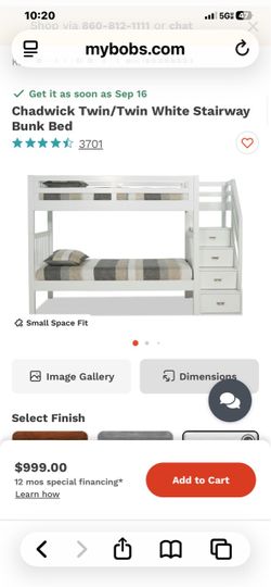 Chadwick Twin/Twin White Stairway Bunk Bed