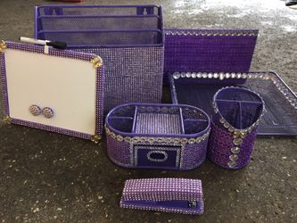 Purple office set of 7 items