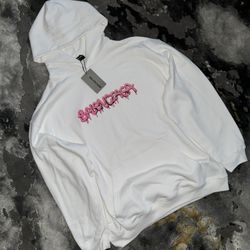 Balenciaga Hoodie White/pink Brand New 