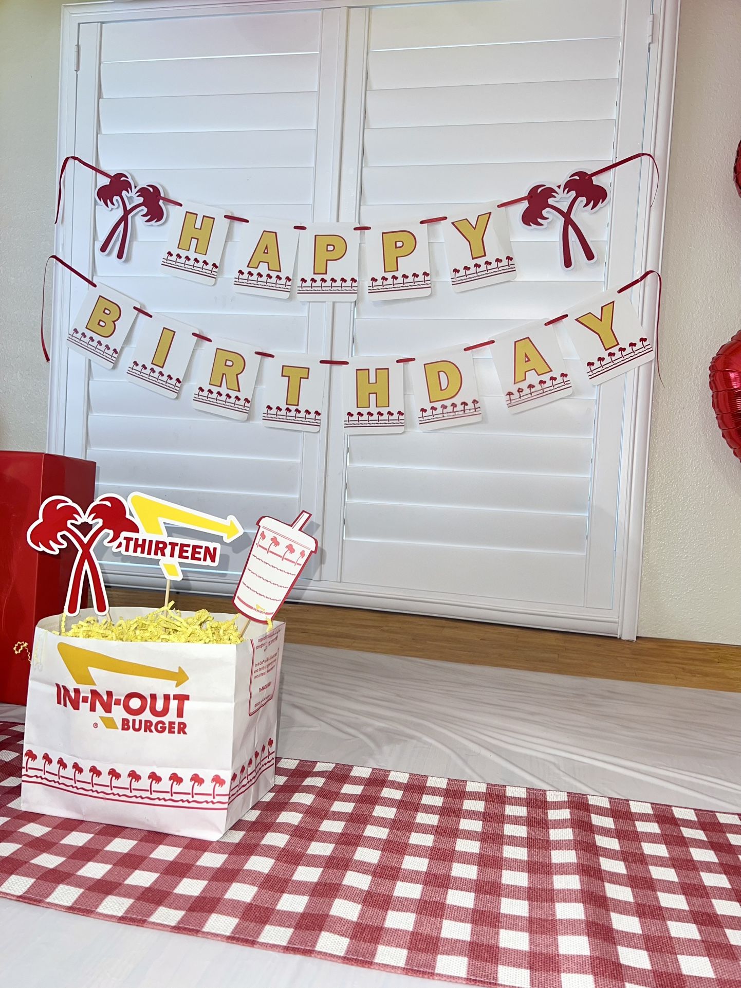 Customized IN-N-OUT birthday Banner