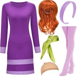 Scooby Doo Daphne Adult Cosplay Costume w/Accessories, Medium *BRAND NEW*