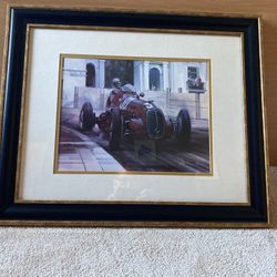 Michael Turner Print Of Race Car #30 1989 framed 23.5" x 19.5"