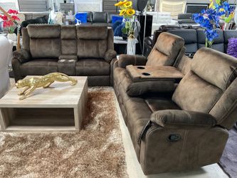🔥🔥Beautiful Brown Sofa And Loveseat 4Manuel Recliner Only $1399🔥🔥