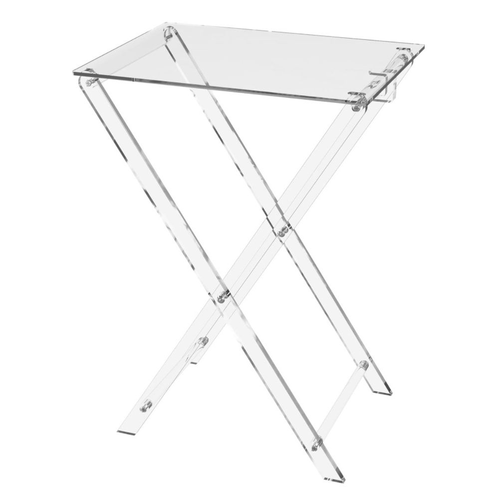 TV Tray Large Acrylic Folding Tray Table Foldable End Table Furniture Modern