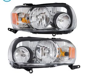 Pair Headlights Assembly 2005 2006 2007 Ford Escape Halogen headlamps Left Right Side
