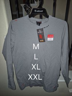ARIAT FRC DRI FIT GREY PULL OVER SHIRTS