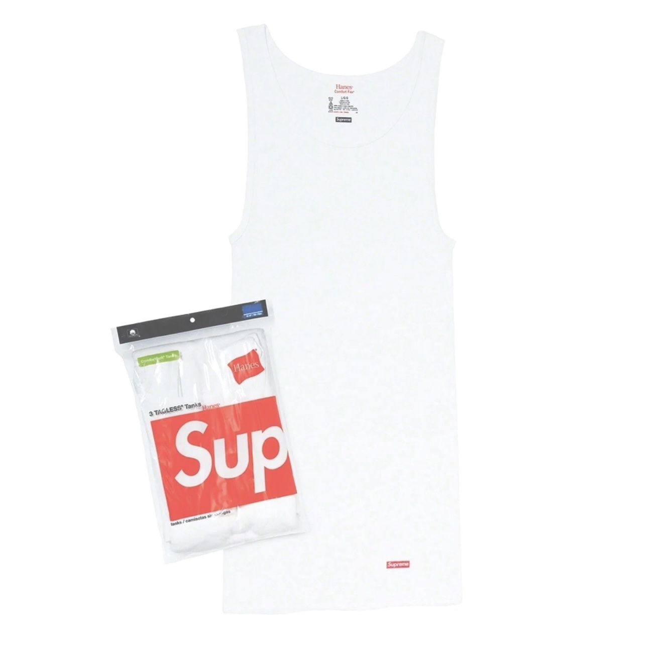 Supreme x Hanes Tank Tops XL (3 Pack) White