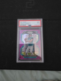 Trevor Lawrence 2021 Prizm Purple Pulsar RC PSA 9