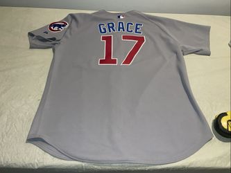 Authentic Mark Grace Majestic Jersey Chicago Cubs Mens 48 Sewn USA Gray 6200 Mlb