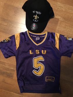 New Orleans Saints Ball Cap & LSU Jersey