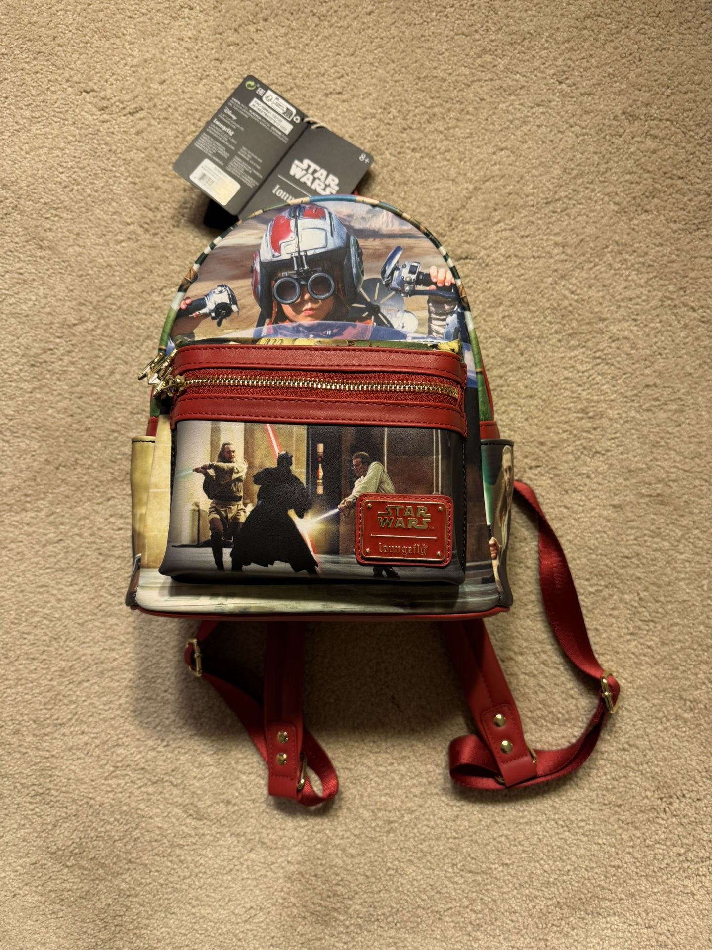 🚀 Loungefly Star Wars Mini Backpack Phantom Menace Scenes New With Tags