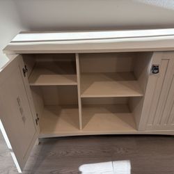 Bush Furniture Salinas Accent Storage Cabinet with Doors, Antique White