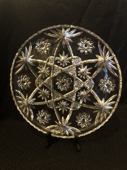 Anchor Hocking Glass Star Of David Platter 13 1/2”