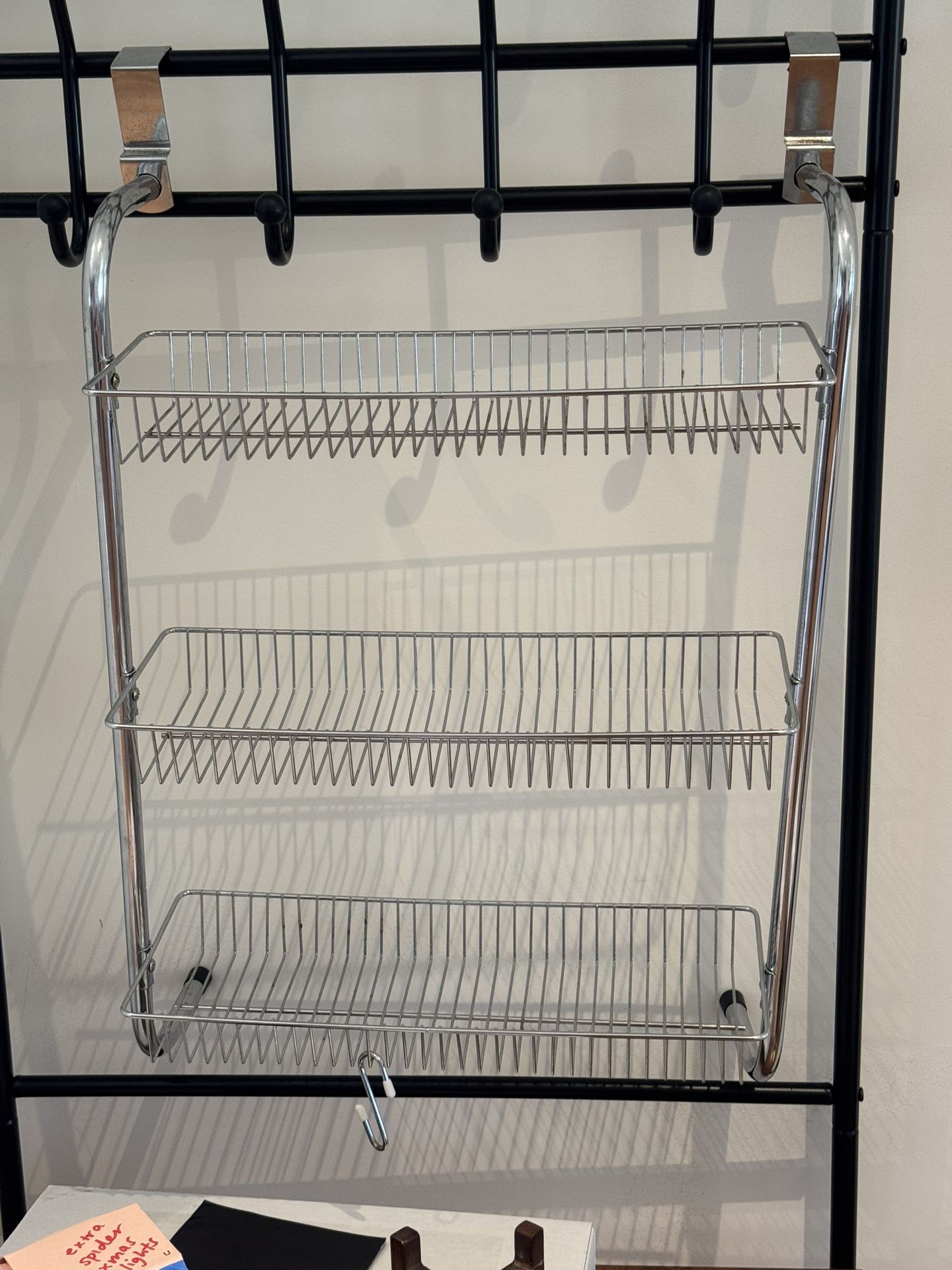 3-Tier Metal Over The Door Hanging Organizer Rack