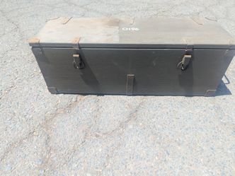 Military Style Wooden Storage Trunk