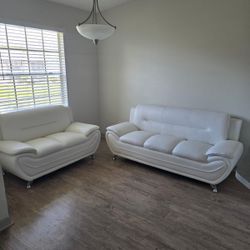 ✨WHITE SOFA AND LOVESEAT SET / SET DE SOFA Y LOVESEAT BLANCO