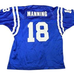 Peyton Manning #18 Indianapolis Colts Champion Jersey Youth Large 14-16 Blue NFL