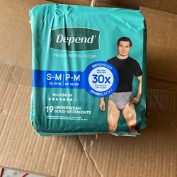 Depend, Small-medium Waist 26 To 34 Inches Dry Shield Outer Block Underwear