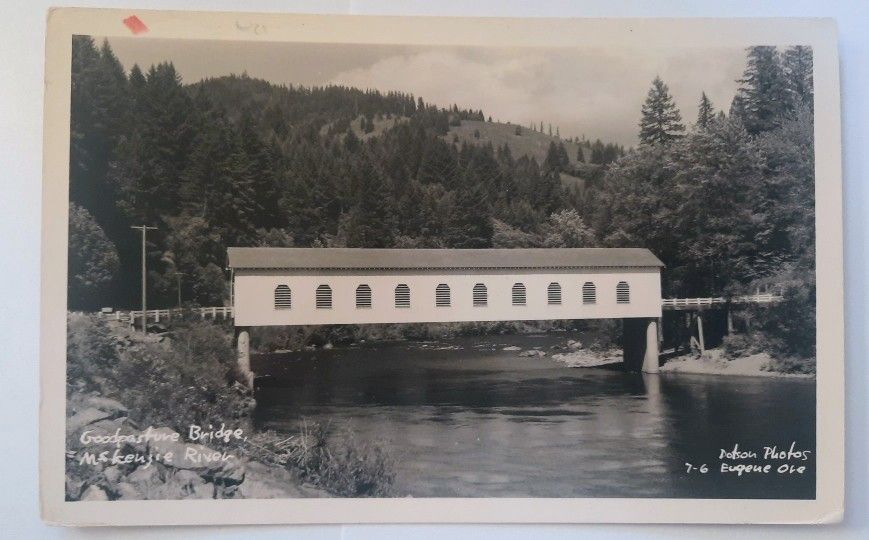 Goodpasture Bridge Eugene Oregon RPPC Postcard