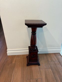 Dark Wood Pedestal Plant Stand