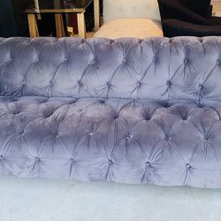Tufted Grey Couch Sleek and Spacious