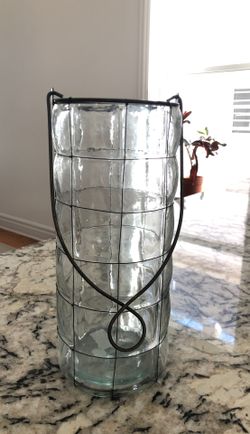 West Elm Rustic glass candle holder/vase