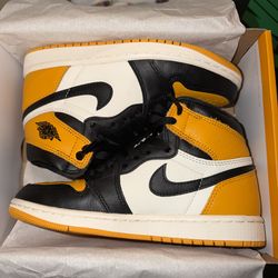 Jordan 1 mid yellow trainers worn once size 4 woman