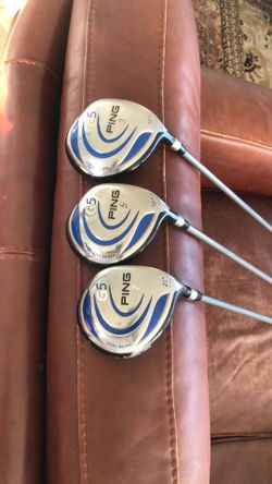 Ping G5 RH Woods 3,5,7 15,18,21 Degrees Ping TFC 100F Graphite Regular Shafts $59 Each $150 All 3