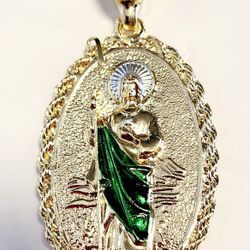 San Judas Gold Plated Pendant