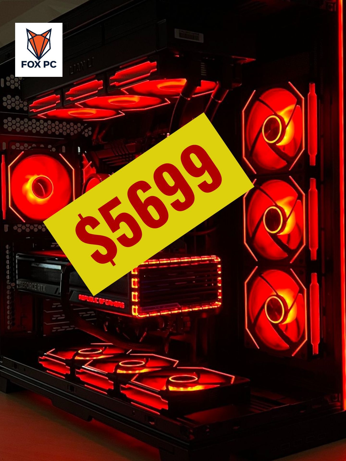 🦊 FOX  03 🦊 TOP HIGH END GAMING PC | DESKTOP | COMPUTER | RIG | AMD RYZEN 9-9950X3D  | NVIDIA RTX 5090 | 64 GB DDR5 RAM | 2 TB SSD | 360MM AIO.
