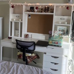 White vanity desk