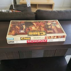 Monopoly & Clue Board Game Bundle 1960's - VINTAGE