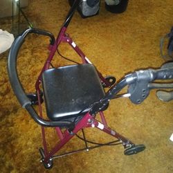 Healthcare Walker With Storage Compartment And Hand Brakes And Seat