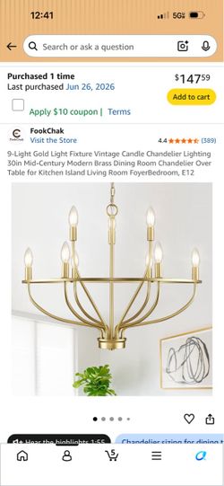9-Light Gold Candle Chandelier by FookChak