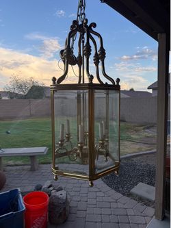 Brass chandelier