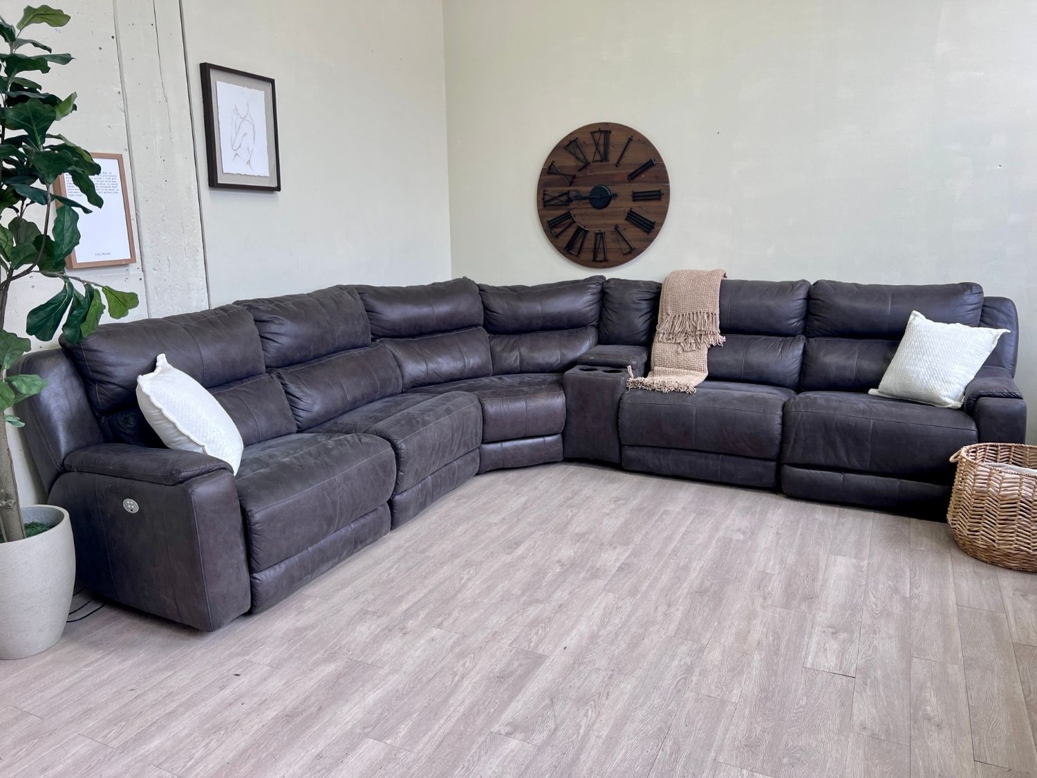 WE DELIVER! π - Gray Microfiber Reclining Modular L Sectional Couch