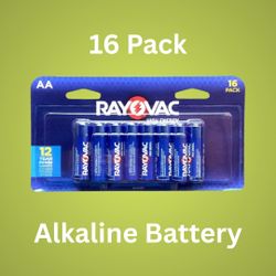 16-Pack Rayovac Alkaline Batteries