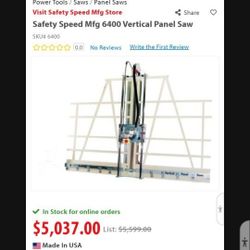 Safety Speed 6400 Panel Saw...used