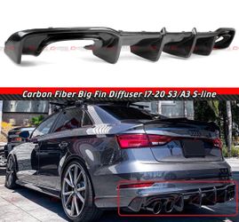 17-20 AUDI S3 A3 SLINE CARBON FIBER REAR BUMPER DIFFUSER