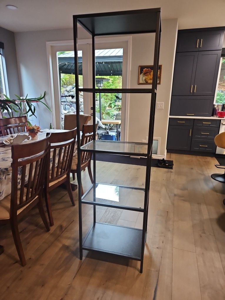 5 Shelves Ikea Glass And Black Metal