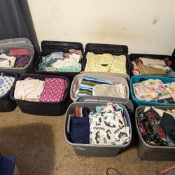 8 Bins Of Fabric 