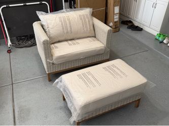 2-Piece Wicker Patio Conversion Set with Cushions