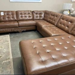 Real Leather Sectional Couch Same Day Delivery 