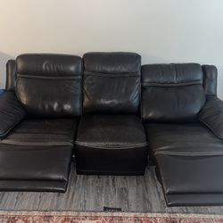 Italian Leather Reclining Sofa