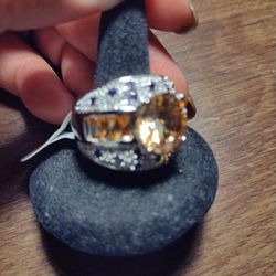 Stunning Solid And Large Cocktail Ring, Size 8 