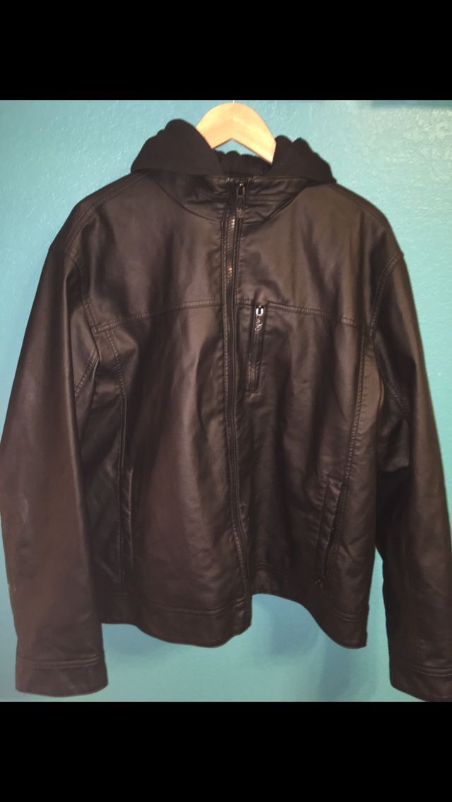 Calvin Klein adult 2Xl leather hoodie jacket