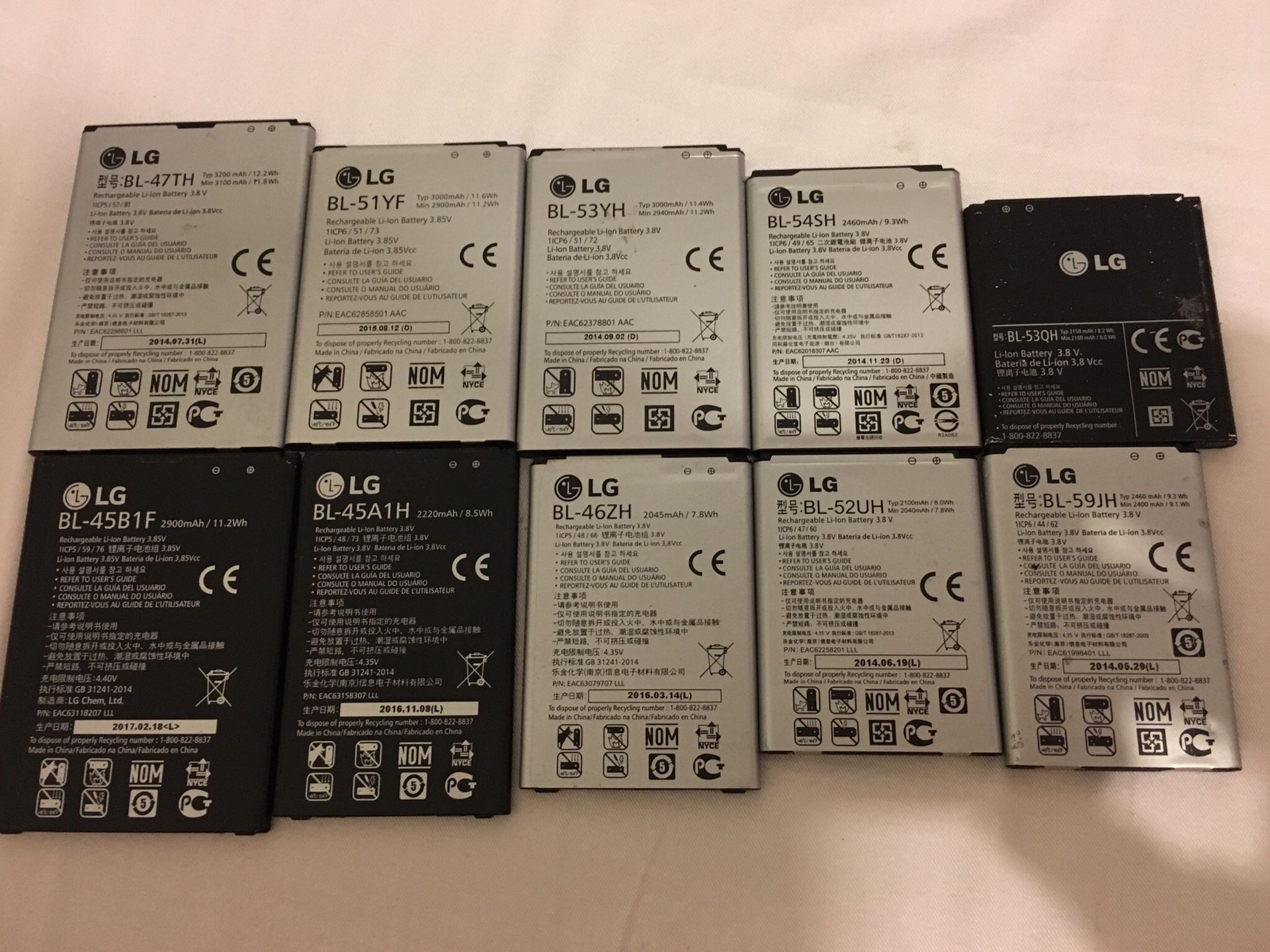 Original OEM LG Battery G3 G4 Optimus F3 F7 L70 L90 V10 K7 K10 Vista Vigor Stylo 2 G Flex 2