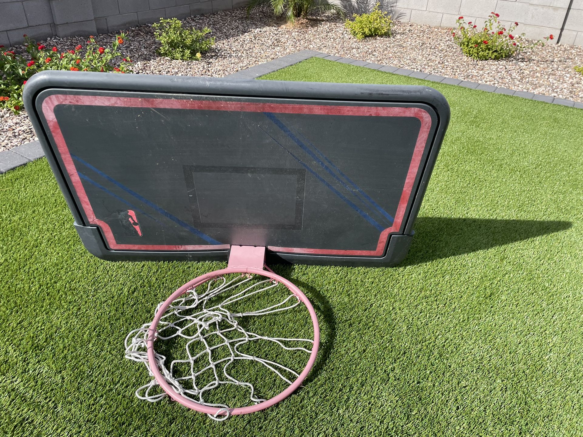 Replacement basketball hoop and backboard