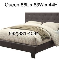 New Queen Size Brown Bed W/new Mattress 