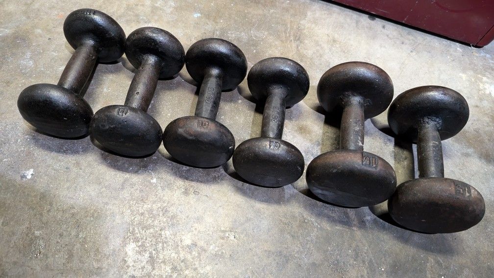 3 Sets Of Dumbells. 70lbs Total Weight All For $50